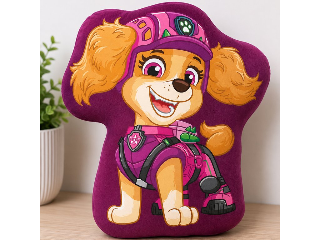 Tvarovaný polštář Tlapková Patrola Skye